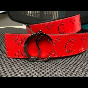 Christian Louboutin logo buckle reversible belt